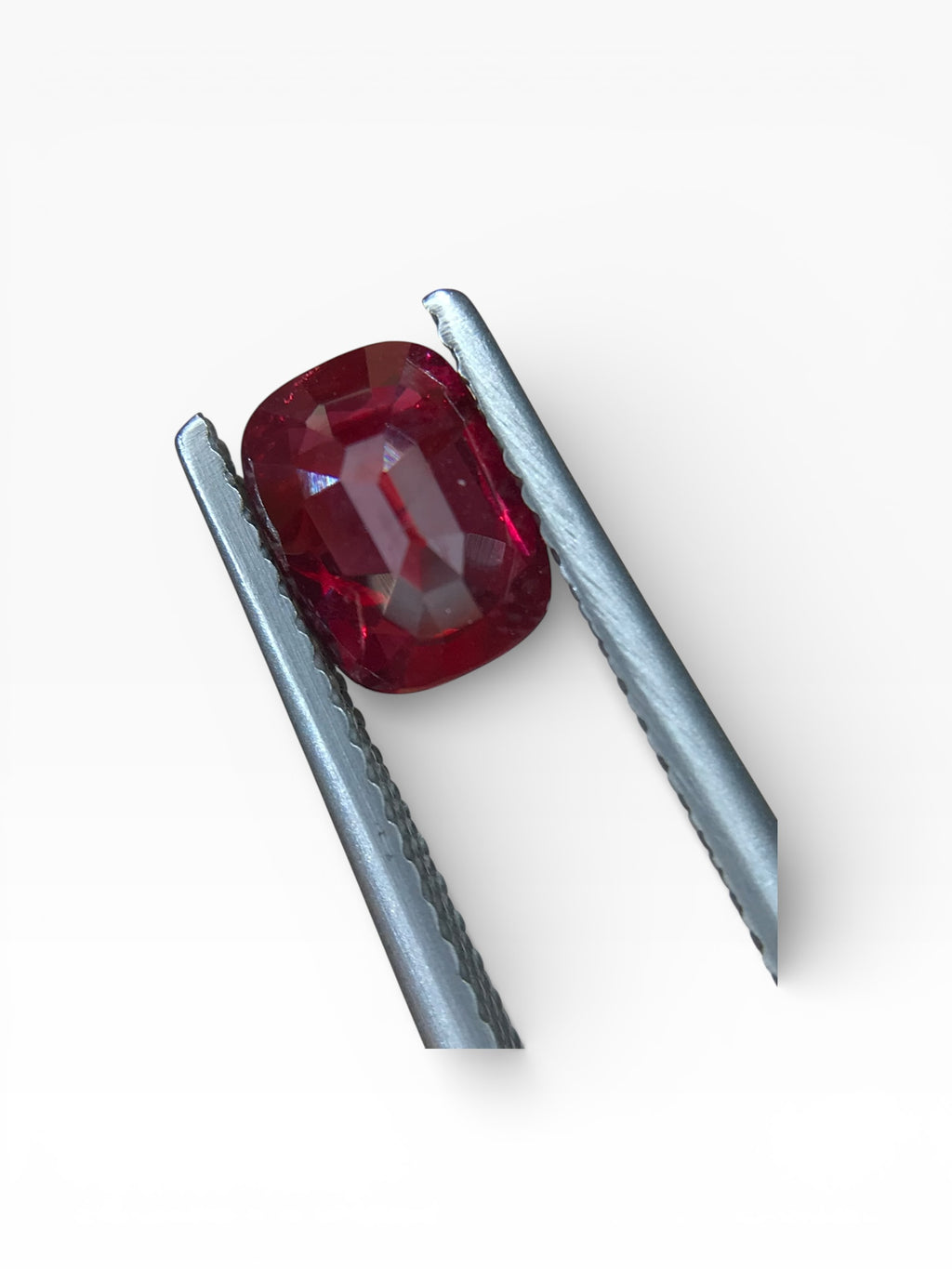 1.28 ct Natural Unheated Ruby - Cushion Cut Vivid Red Loose Gemstone