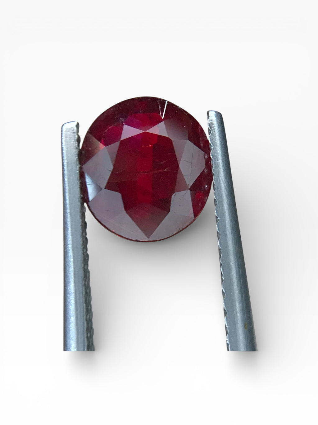 2.08 ct Natural Unheated Ruby - Oval Cut Vivid Red Loose Gemstone