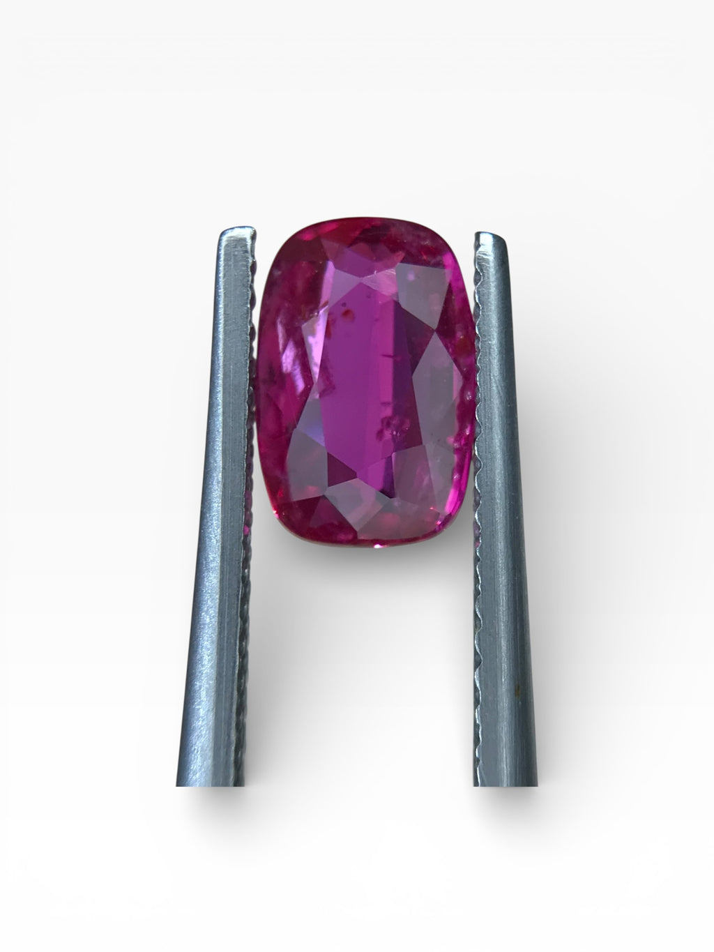 1.48 ct Natural Unheated Ruby - Cushion Cut Vivid Pinkish-Red Loose Gemstone