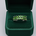 Double Forest Row: Natural Chrome Diopside Marquise Eternity Band in 925 Silver