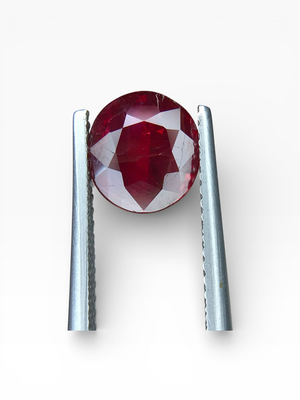 2.08 ct Natural Unheated Ruby - Oval Cut Vivid Red Loose Gemstone