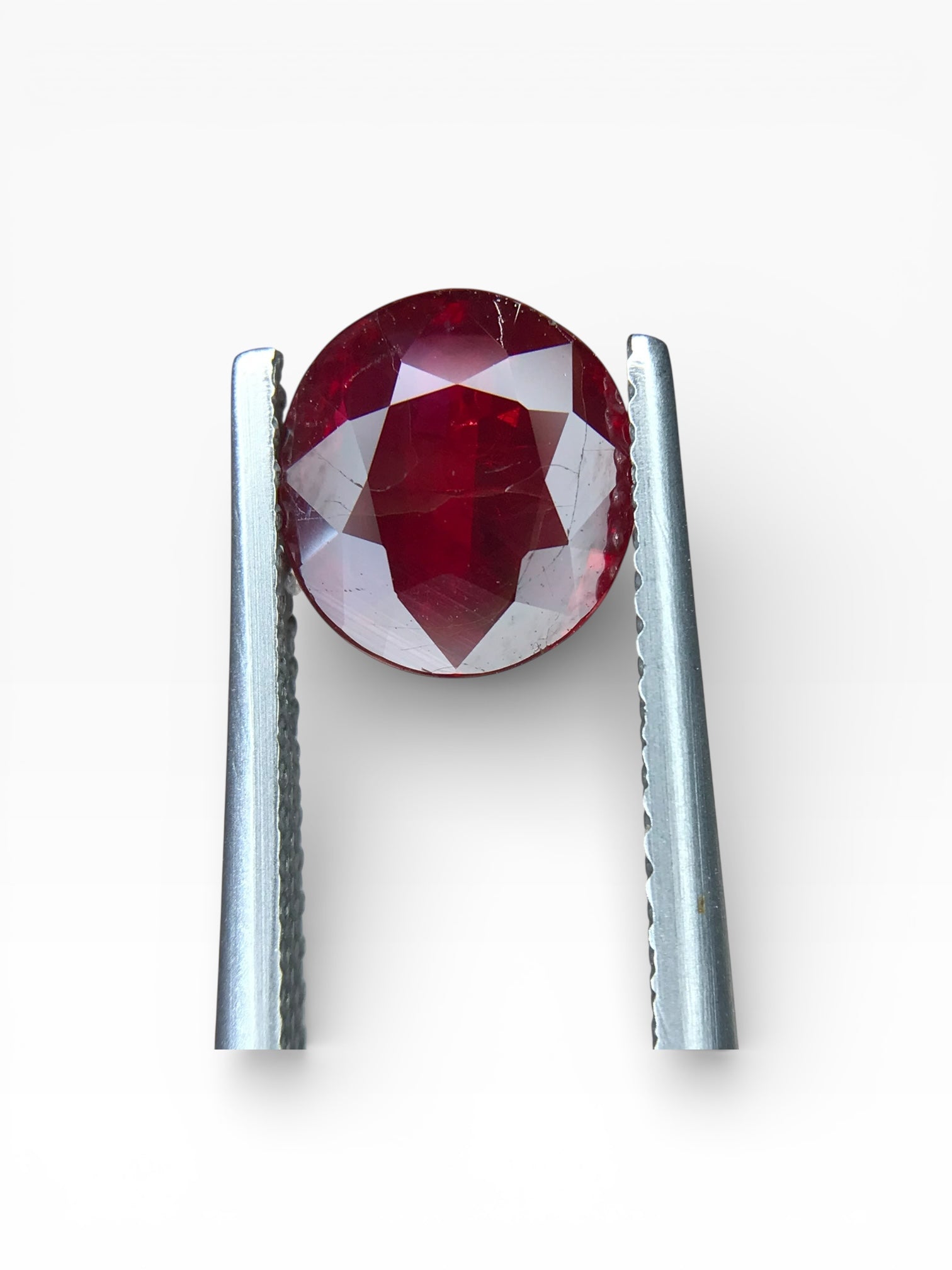 2.08 ct Natural Unheated Ruby - Oval Cut Vivid Red Loose Gemstone