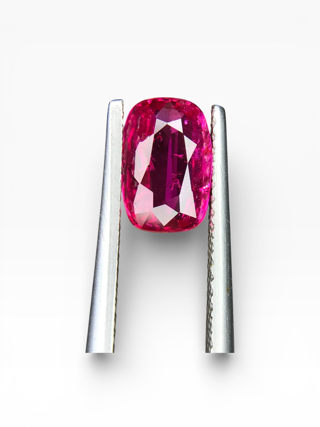 1.48 ct Natural Unheated Ruby - Cushion Cut Vivid Pinkish-Red Loose Gemstone