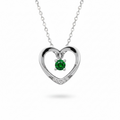 Heart of Nature: Natural Tsavorite Green Garnet & Diamond Accent Pendant in Sterling Silver
