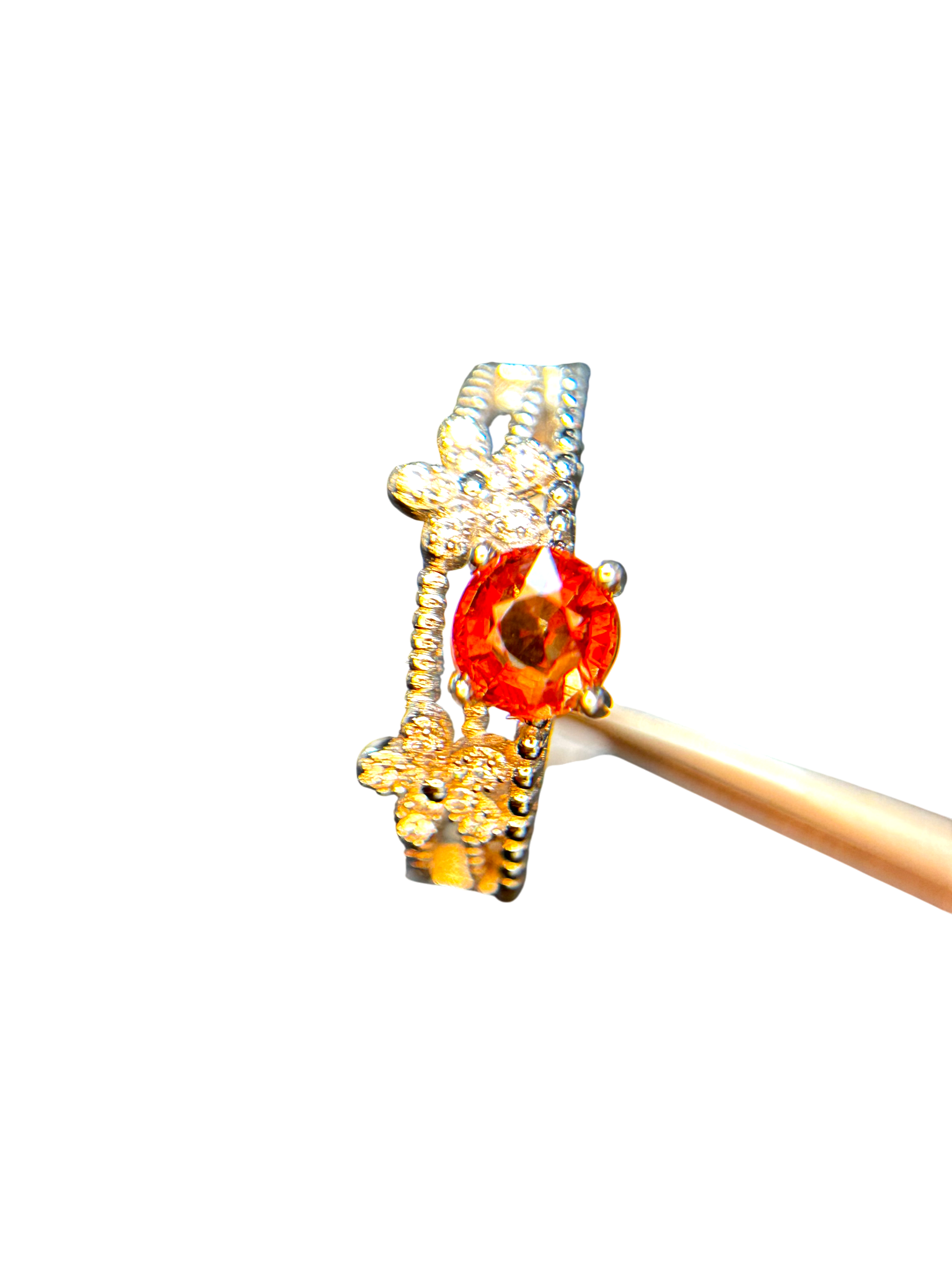 Mystic Shift: Natural Color Change Garnet Ring in 925 Silver with CZ Pavé Band