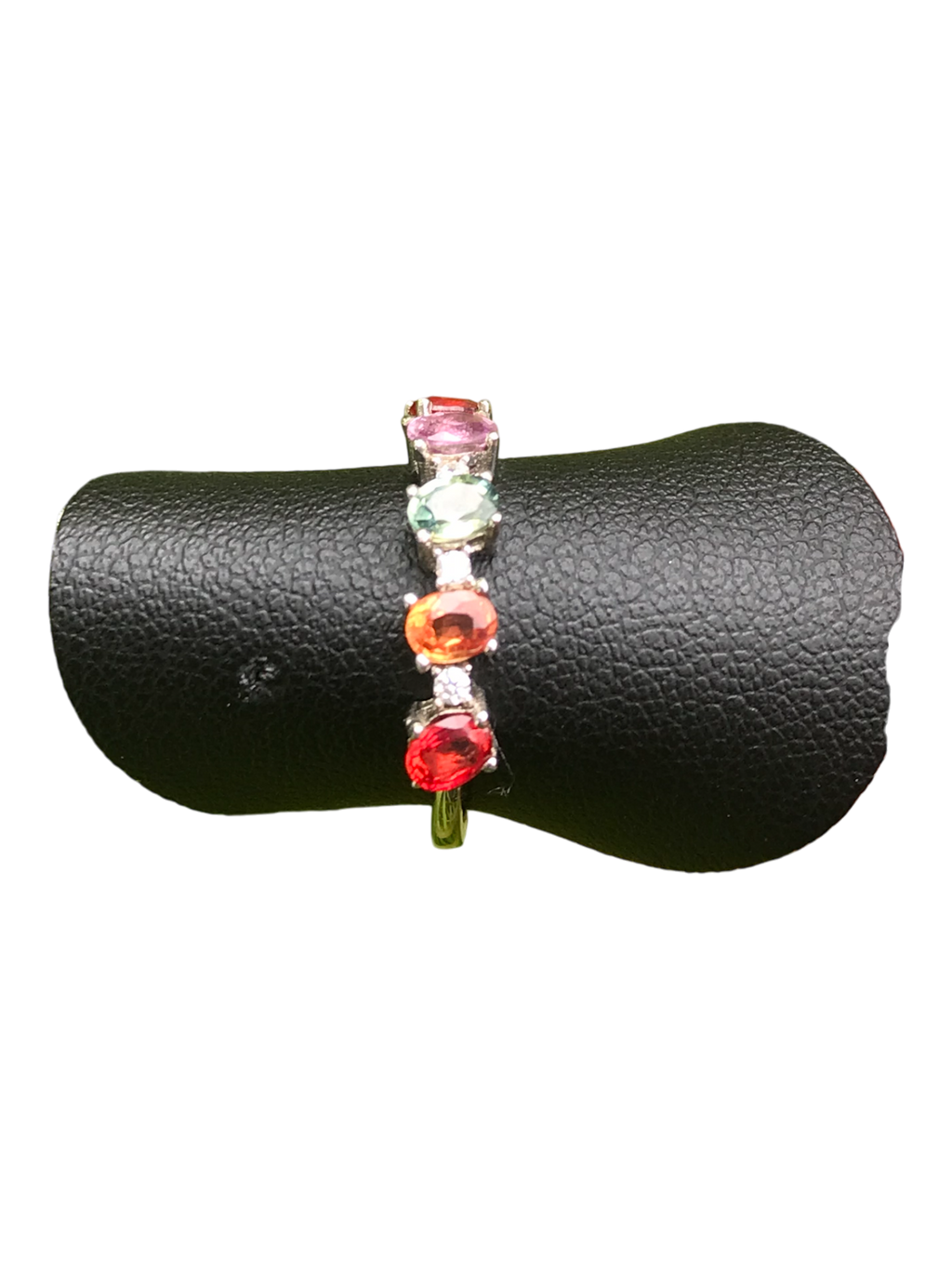 Natural Multi-Color Sapphire Ring - Five Stone Rainbow Pastel Sapphires in Sterling Silver