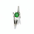 Vivid Swirl: Natural Green Tourmaline & CZ Bypass Ring in 925 Sterling Silver