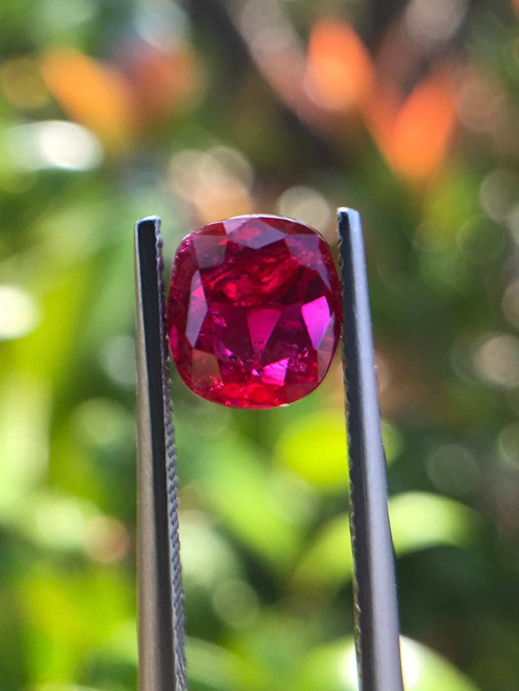 2.03 ct Natural Unheated Ruby - Cushion Cut Vivid Red Loose Gemstone