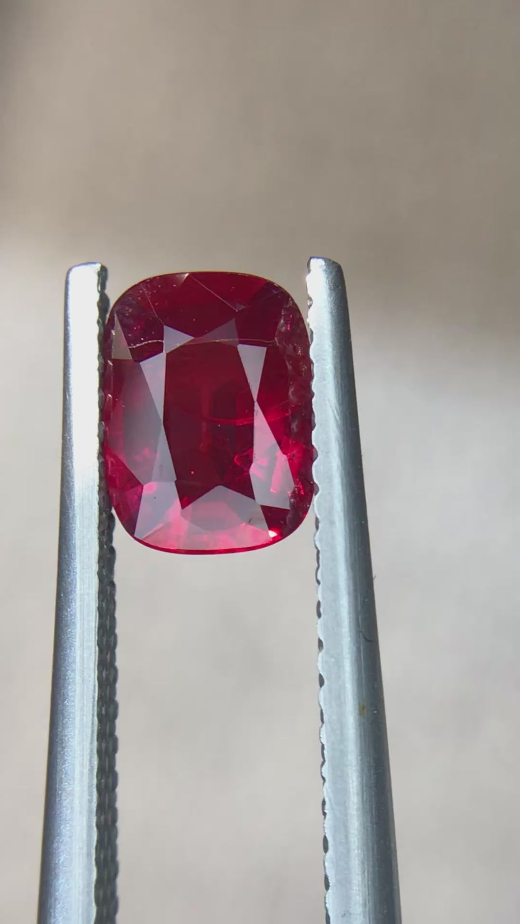 1.28 ct Natural Unheated Ruby - Cushion Cut Vivid Red Loose Gemstone