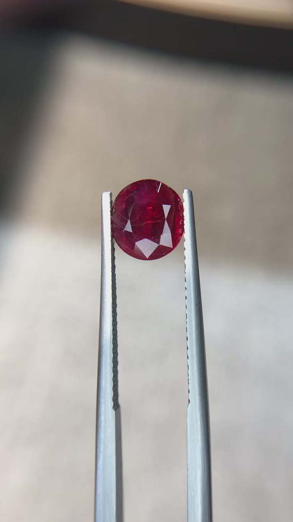 2.08 ct Natural Unheated Ruby - Oval Cut Vivid Red Loose Gemstone