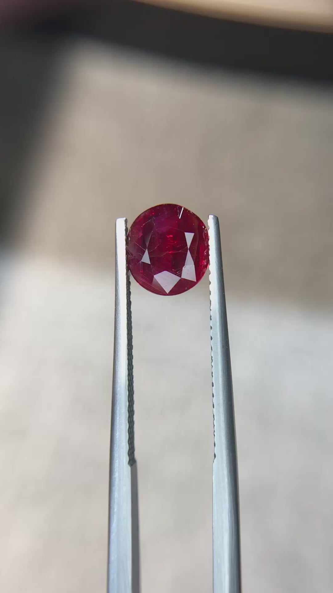 2.08 ct Natural Unheated Ruby - Oval Cut Vivid Red Loose Gemstone