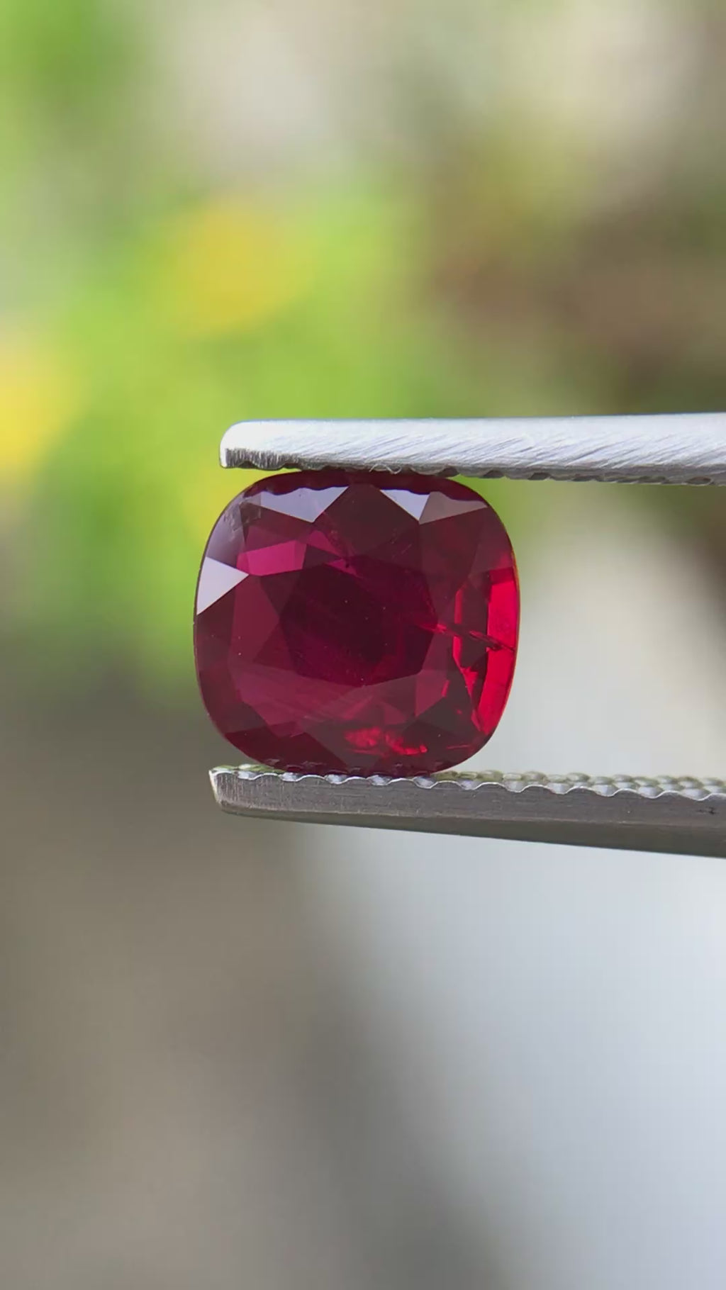 1.06 ct Natural Unheated Ruby - Cushion Cut Vivid Red Loose Gemstone