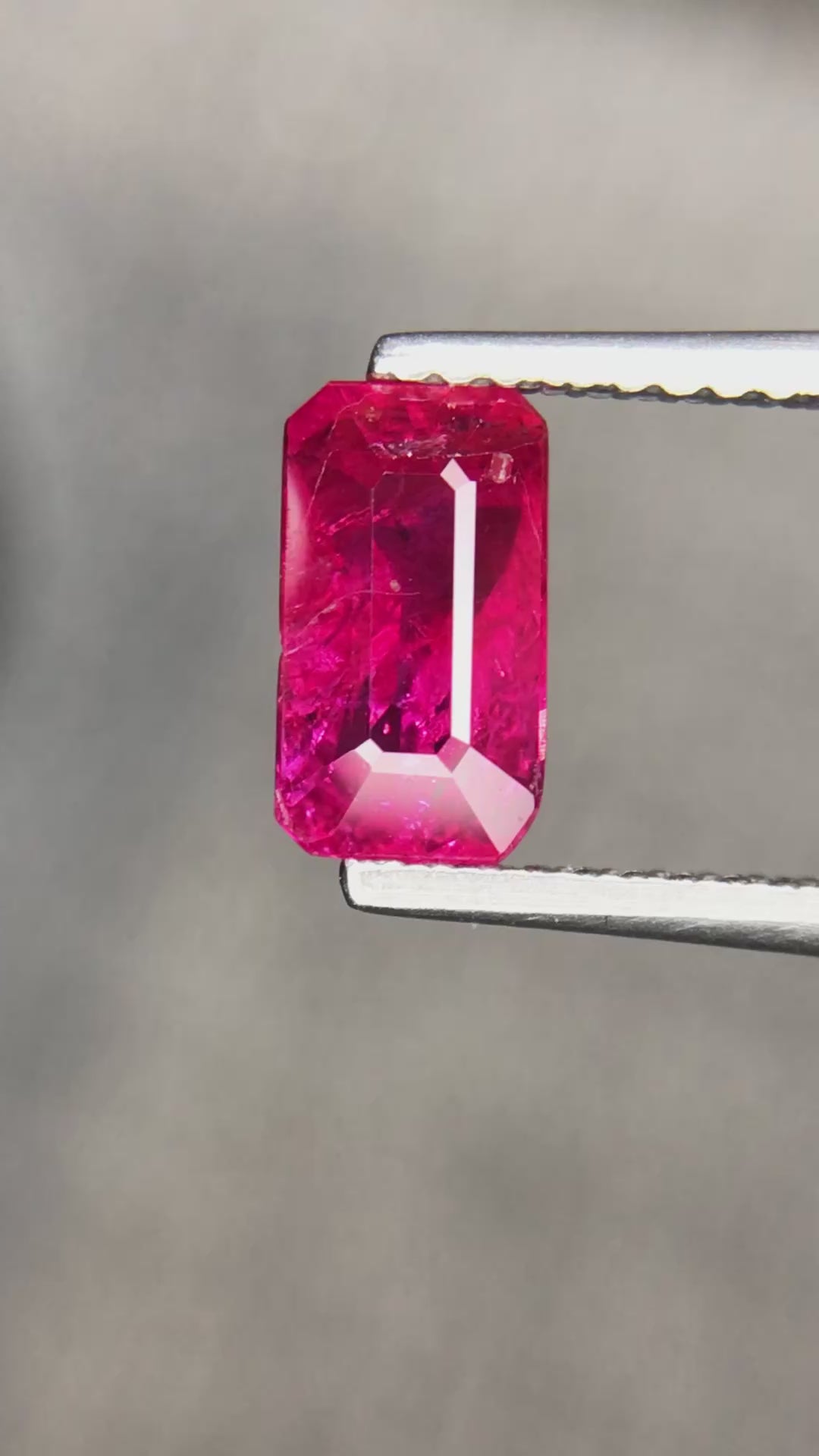 2.01 ct Natural Unheated Ruby - Emerald Cut Vivid Pinkish-Red Loose Gemstone
