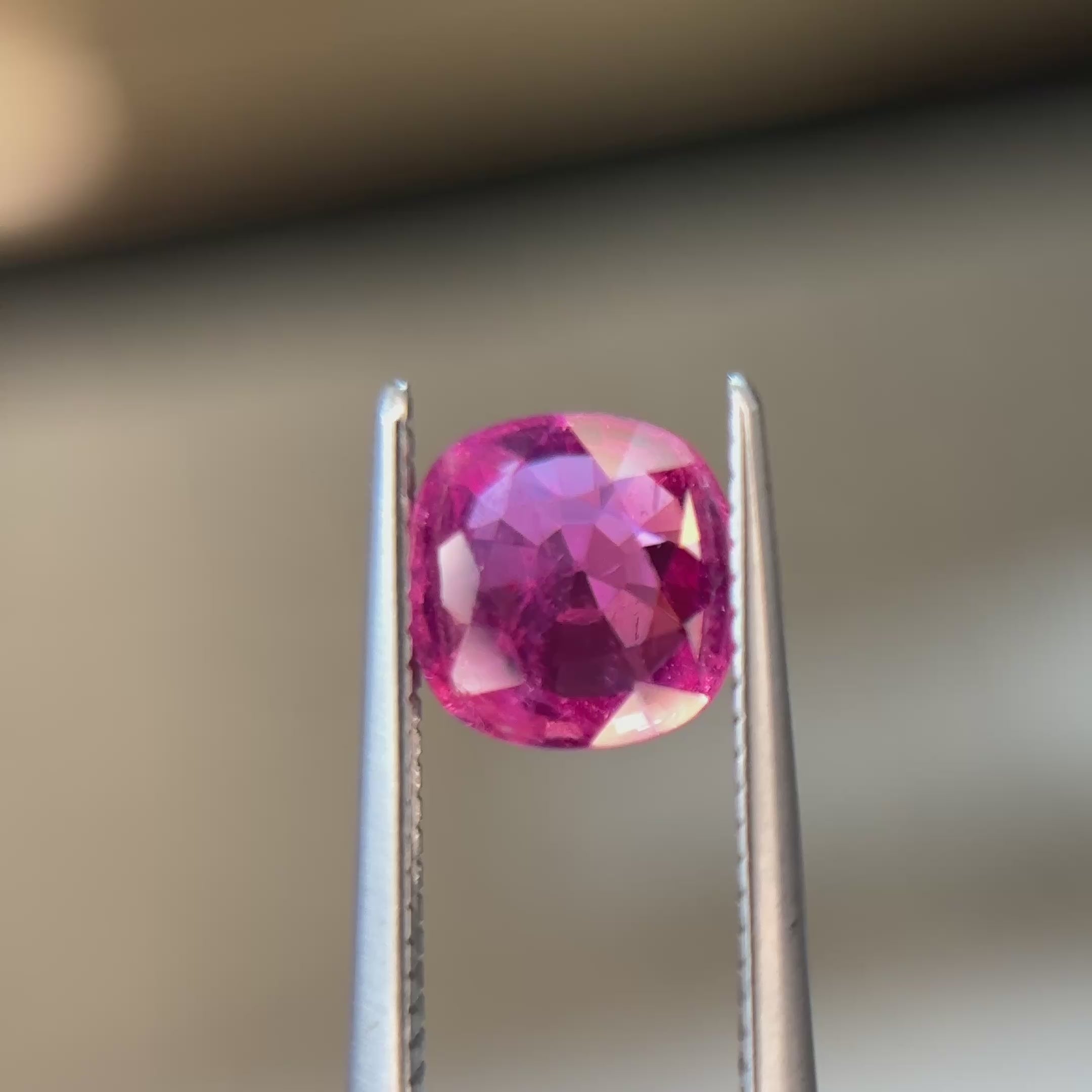 1.20 ct Natural Unheated Pink Sapphire - Cushion Cut Vivid Pink Loose Gemstone