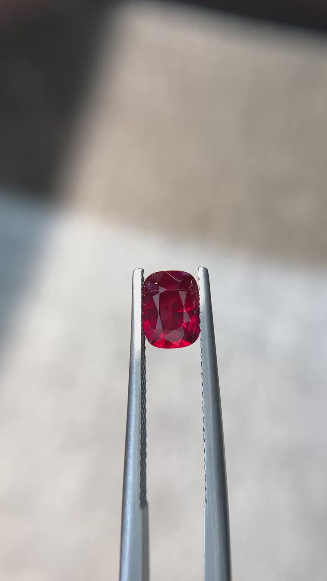 1.28 ct Natural Unheated Ruby - Cushion Cut Vivid Red Loose Gemstone