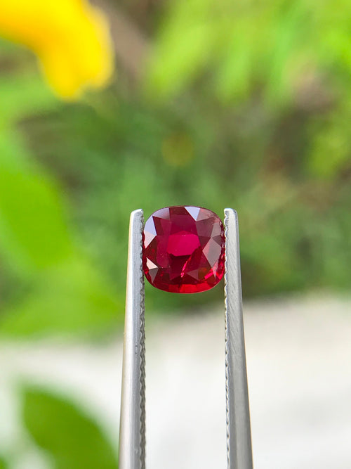 Shiza Gems 1.06 ct cushion cut vivid red unheated natural ruby gemstone