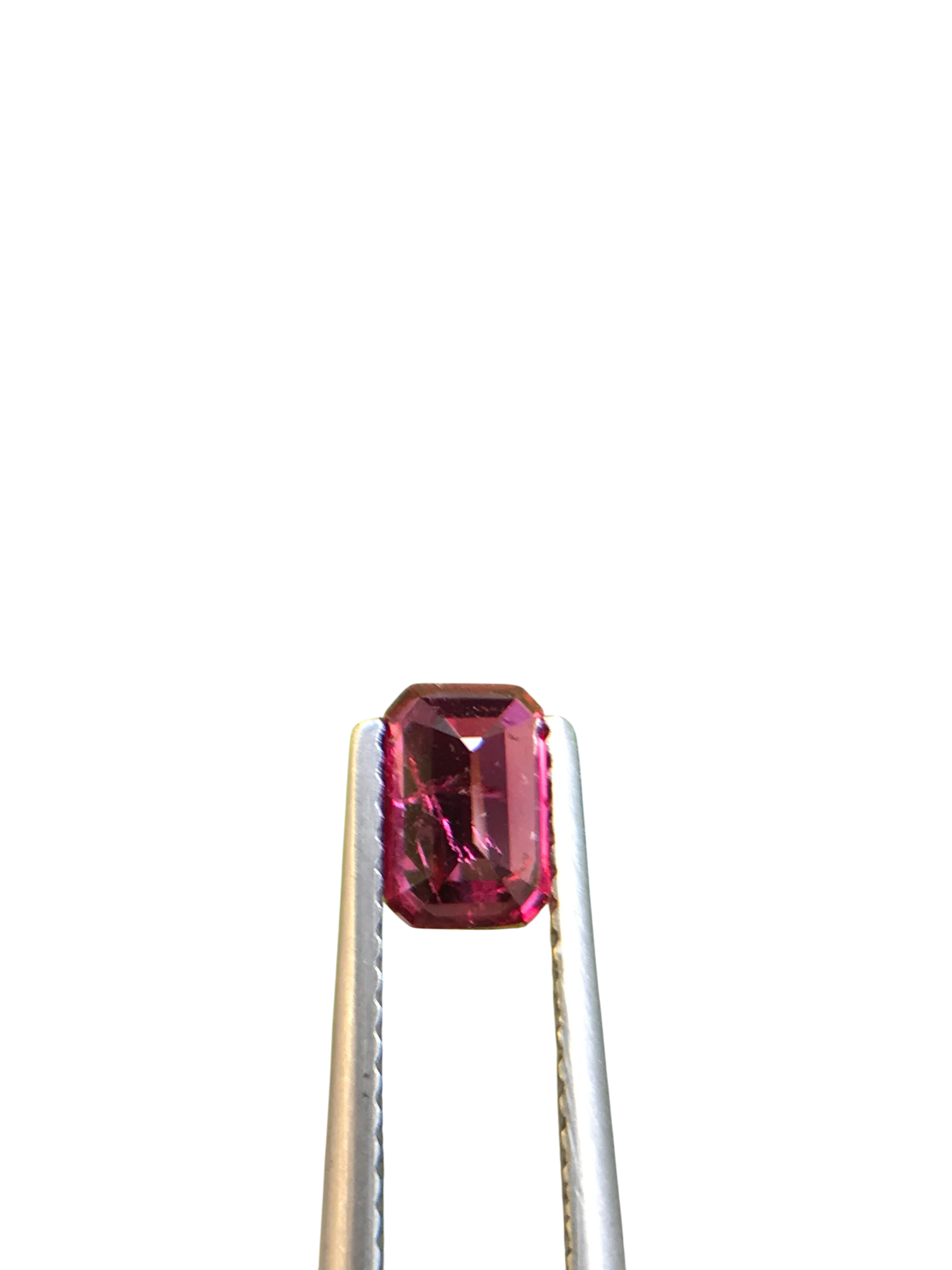 Shiza Gems 1.00 ct emerald cut vivid red Pigeon Blood ruby, unheated, CGRL certified, Mozambique origin.