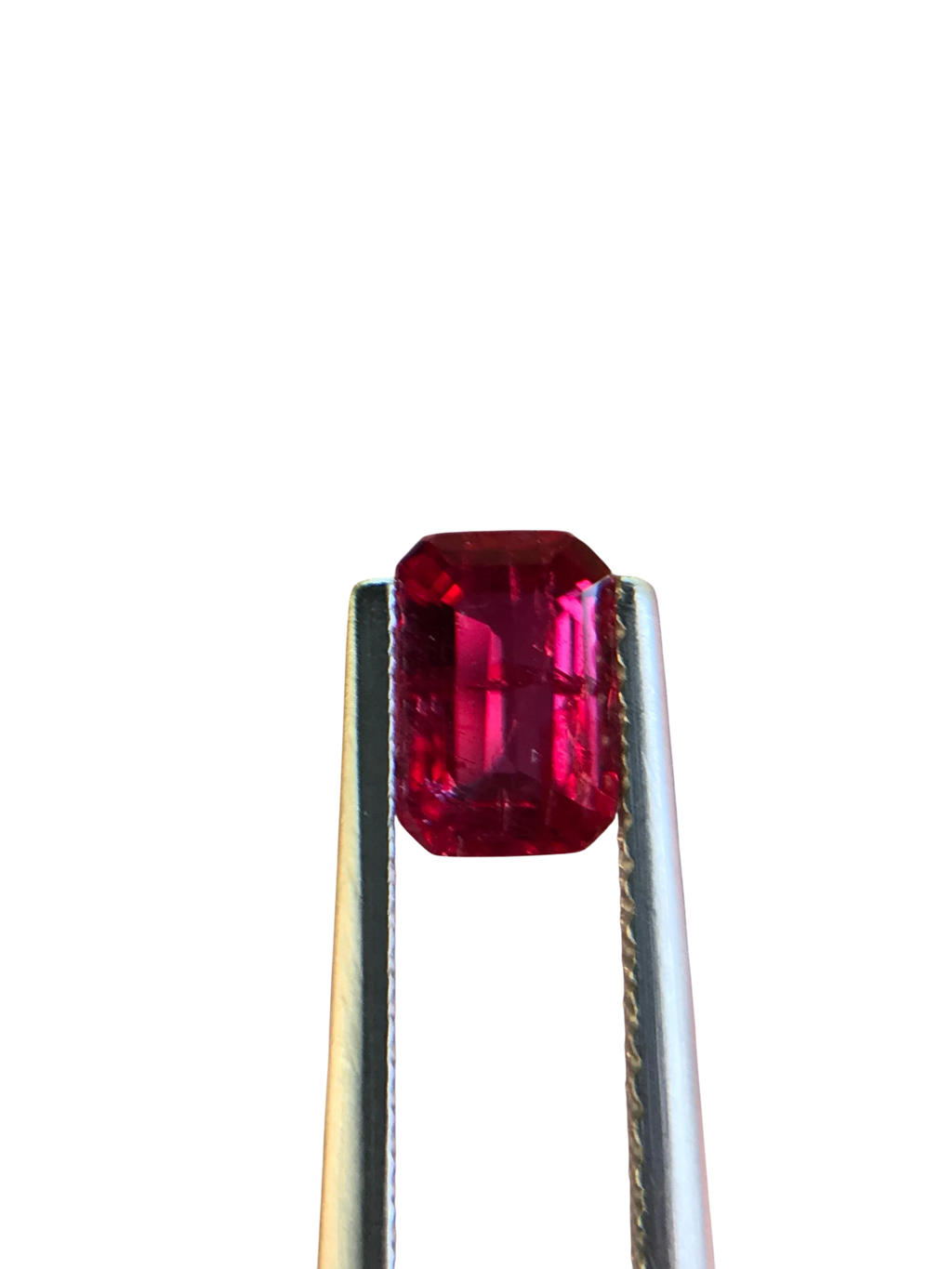 Shiza Gems 1.00 ct emerald cut vivid red pigeon blood ruby, unheated, CGRL certified, Mozambique origin.