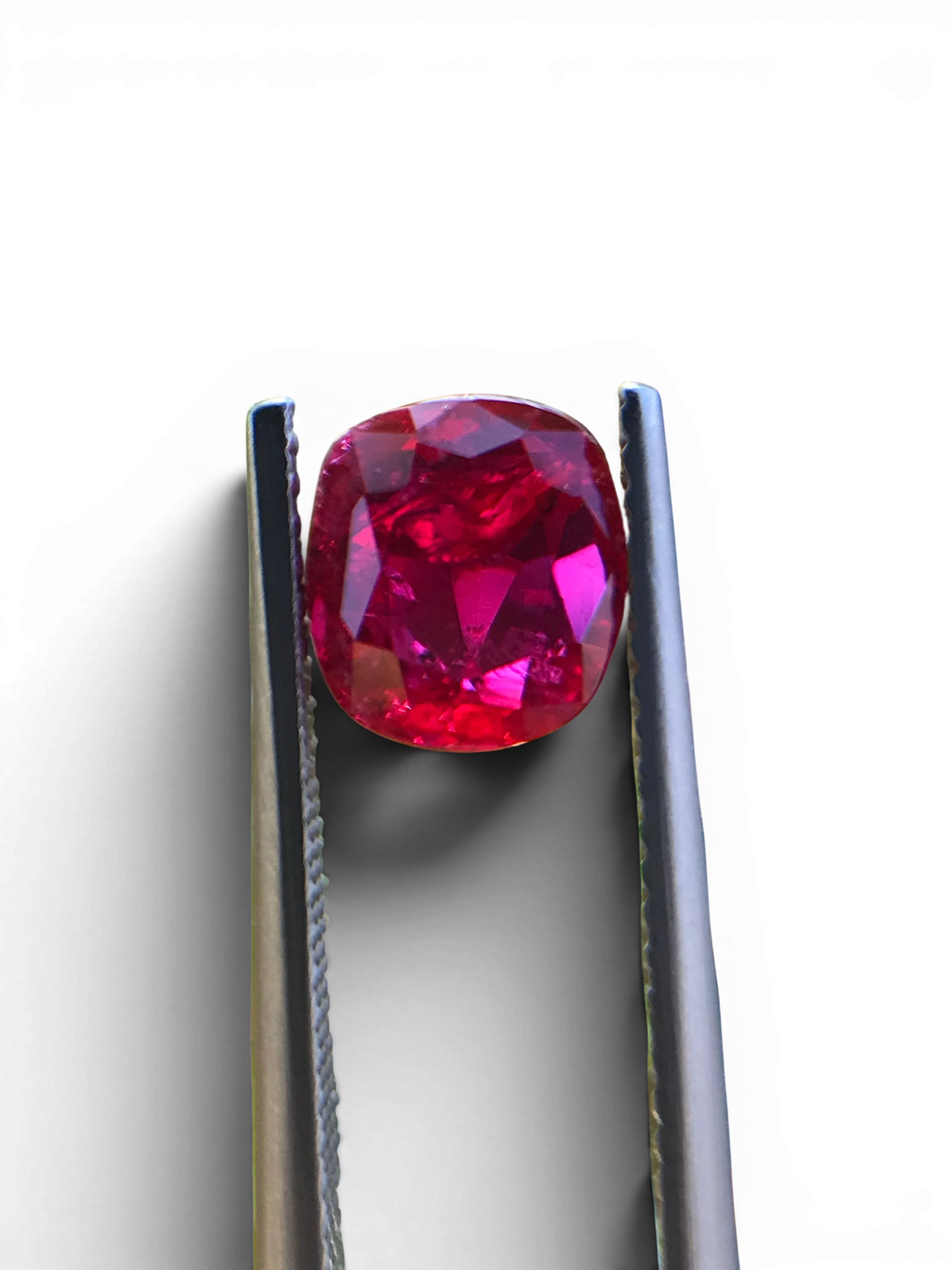 Shiza Gems 2.03 ct cushion cut vivid red unheated natural ruby gemstone