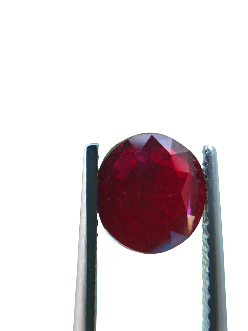 Shiza Gems 2.04 ct round cut vivid red unheated natural ruby gemstone.