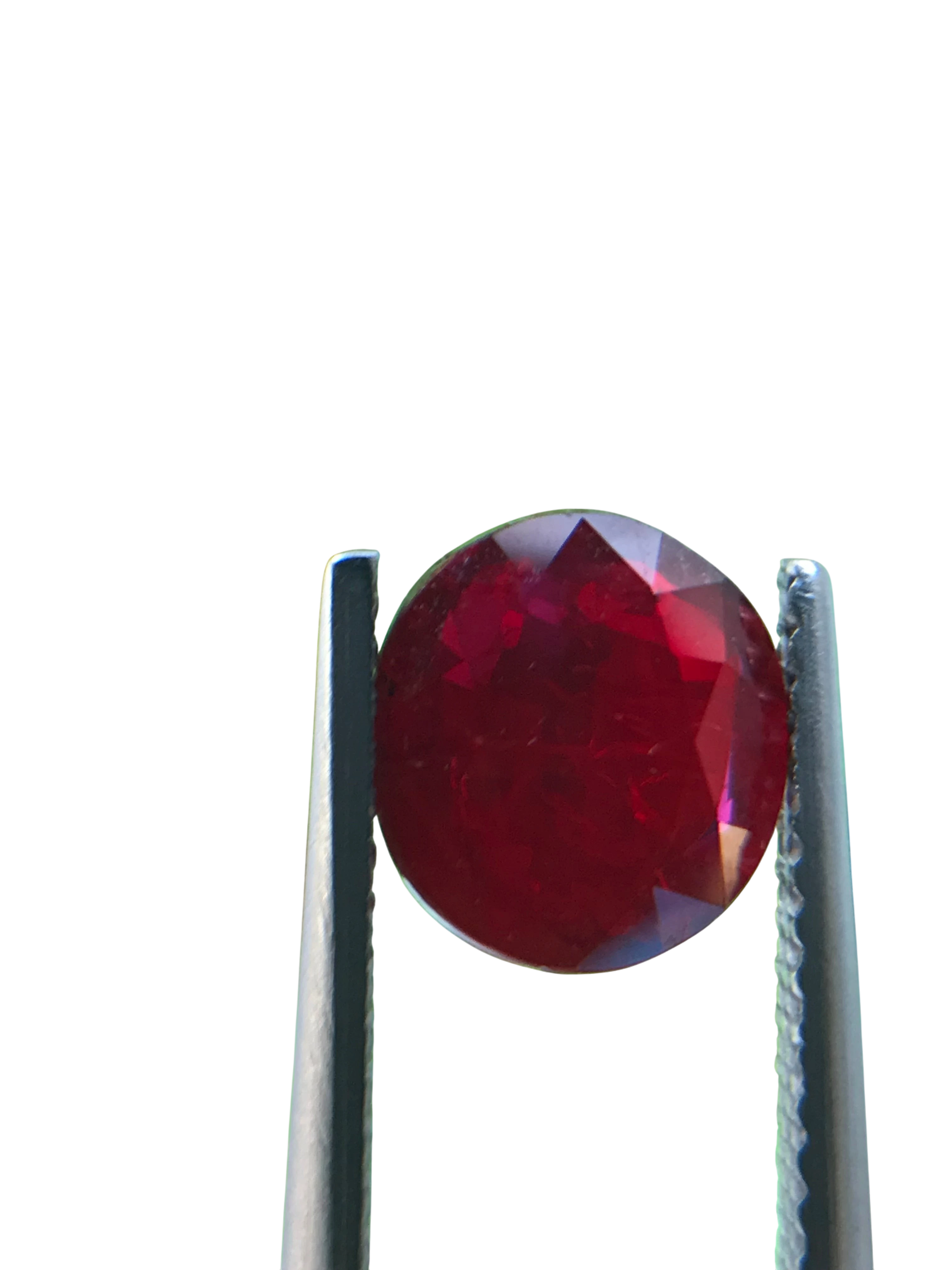 Shiza Gems 2.04 ct round cut vivid red unheated natural ruby gemstone.