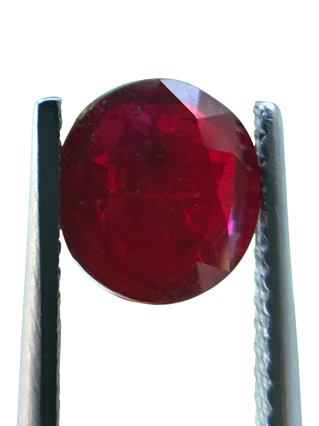 Shiza Gems 2.04 ct round cut vivid red unheated natural ruby gemstone.