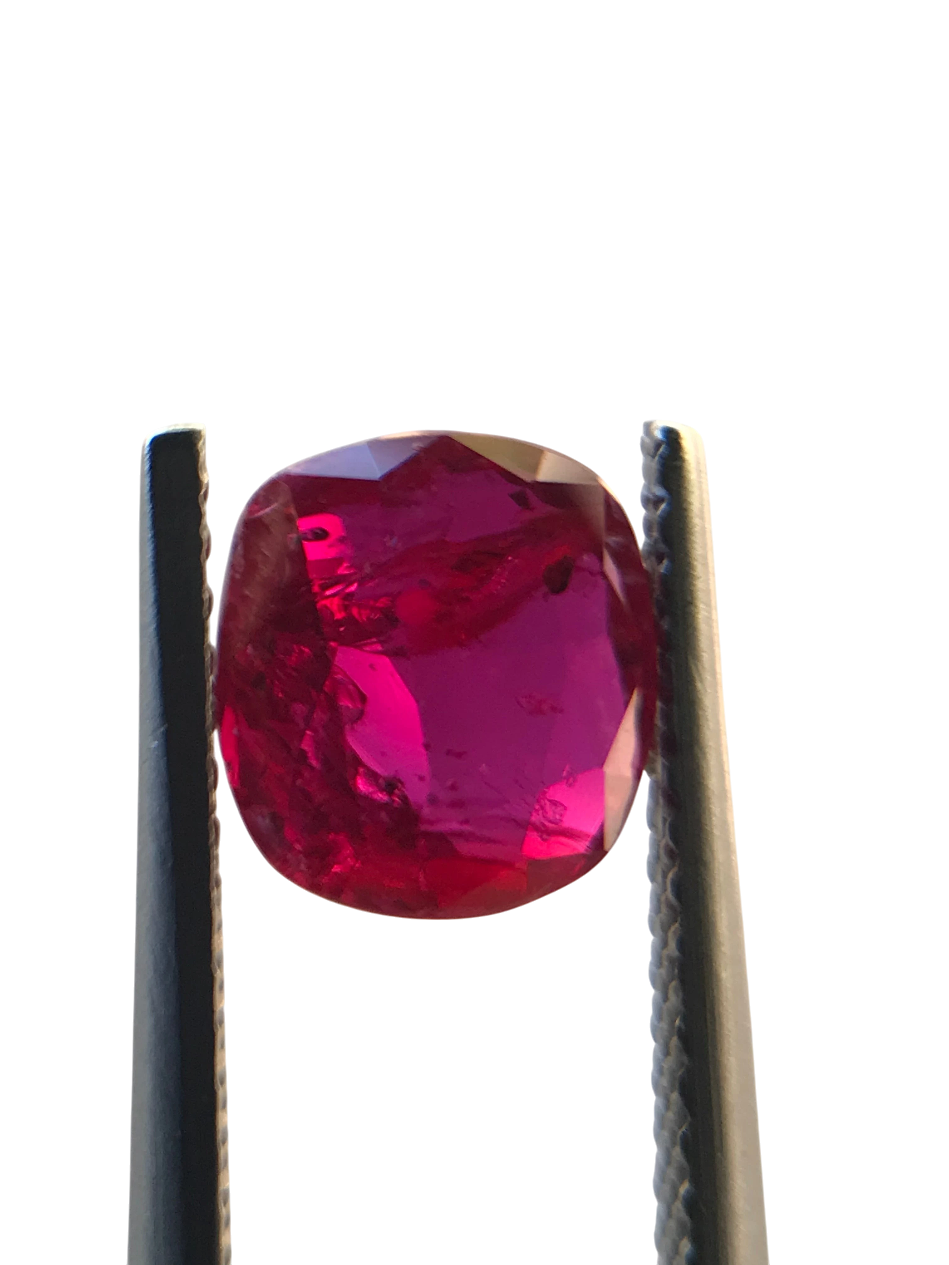 Shiza Gems 2.03 ct cushion cut vivid red unheated natural ruby gemstone