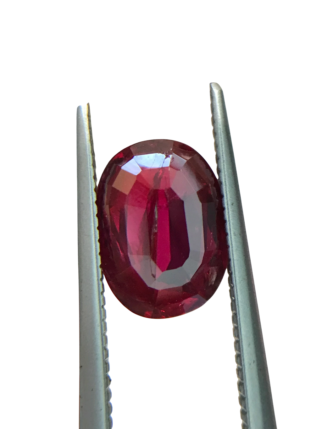 Shiza Gems 2.05 ct oval cut natural unheated Pigeon Blood ruby gemstone, vivid red color, AIGS certified