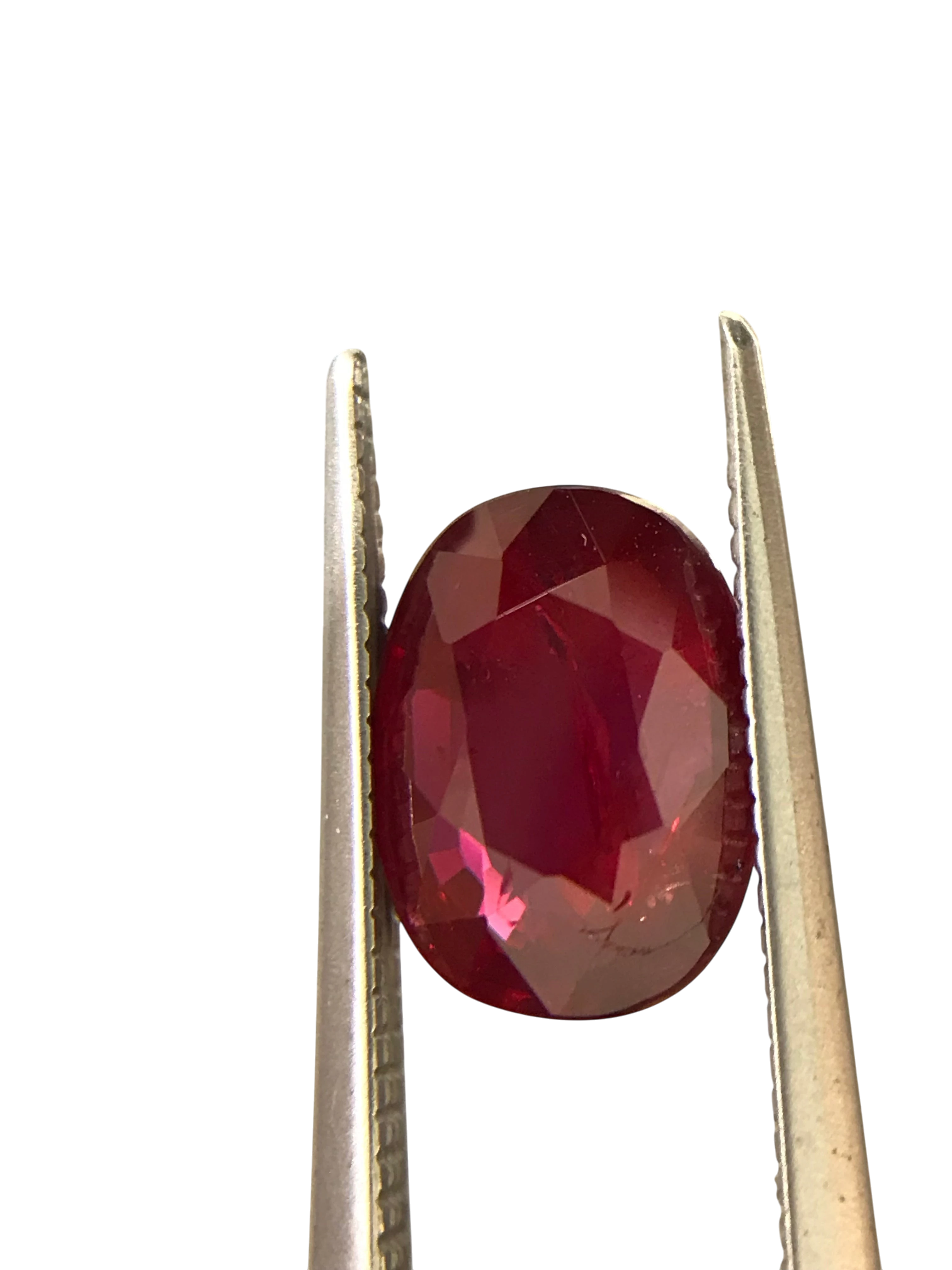 Shiza Gems 2.05 ct oval cut natural unheated Pigeon Blood ruby, vivid red color, AIGS certified loose gemstone.
