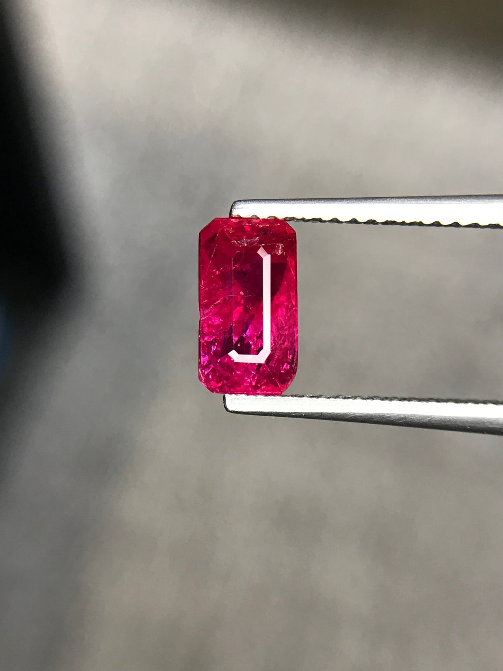 Shiza Gems 2.01 ct emerald cut vivid pinkish-red unheated ruby gemstone