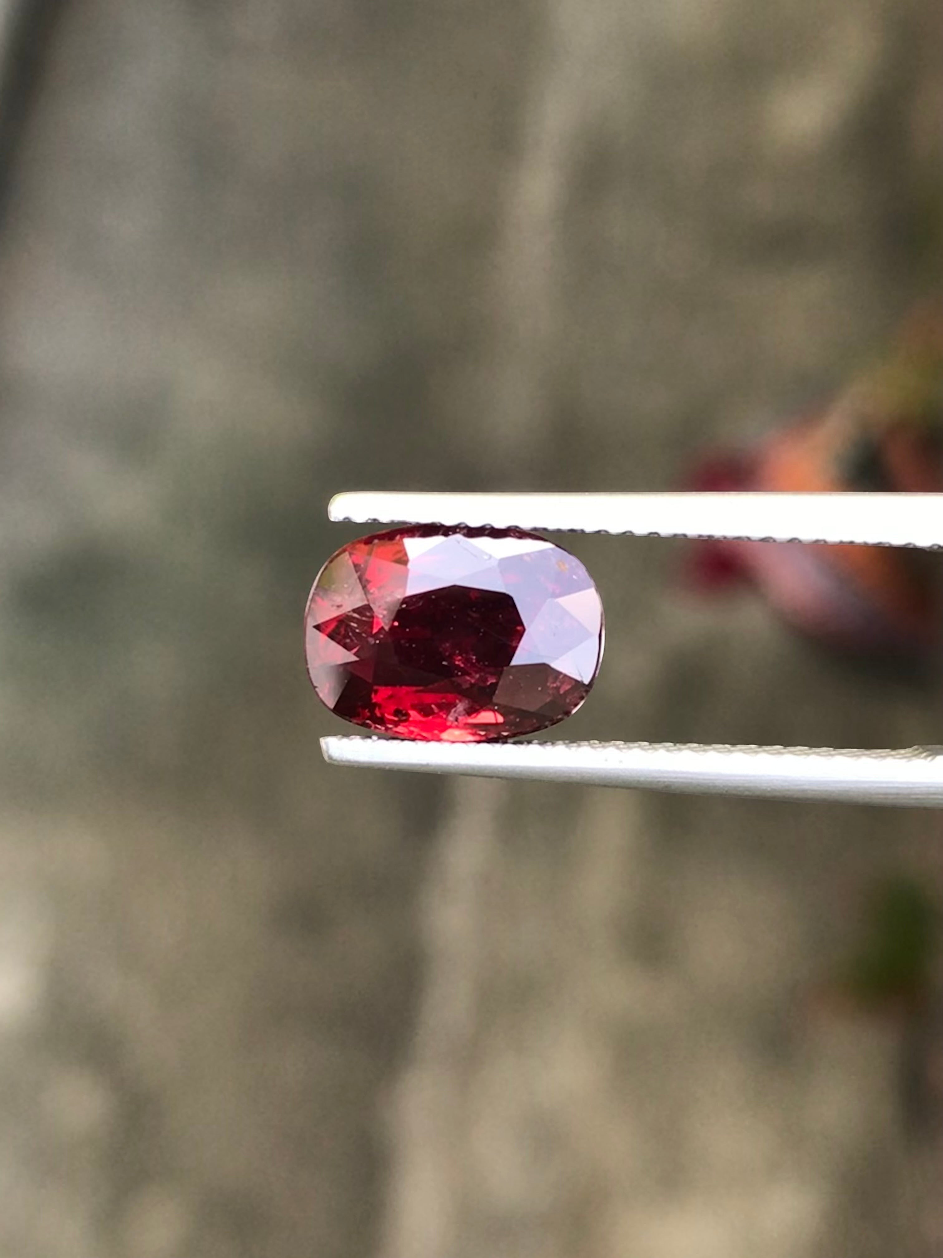 Shiza Gems 3.06 ct oval cut vivid red unheated natural ruby gemstone