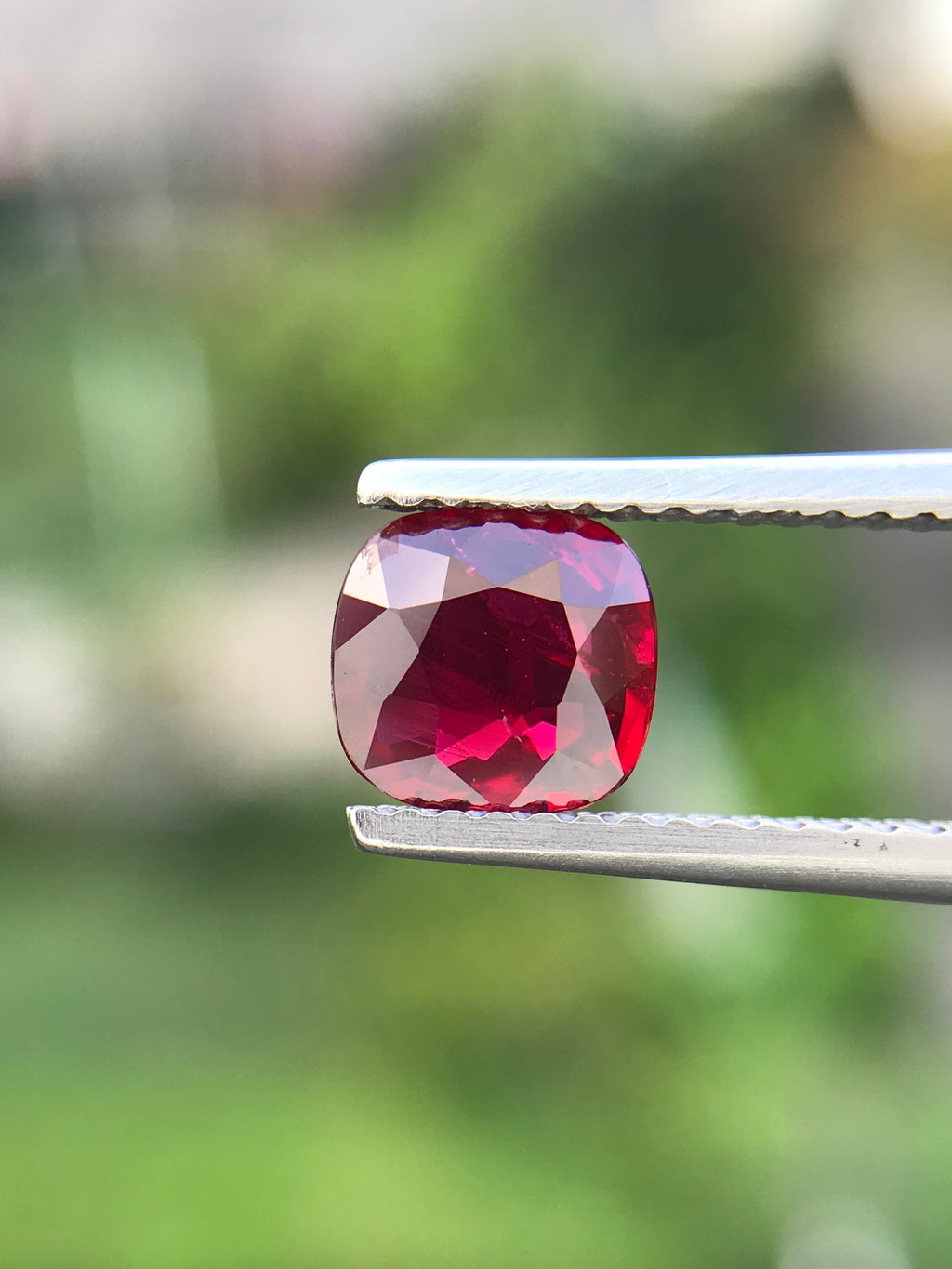 Shiza Gems 1.06 ct cushion cut vivid red unheated natural ruby gemstone