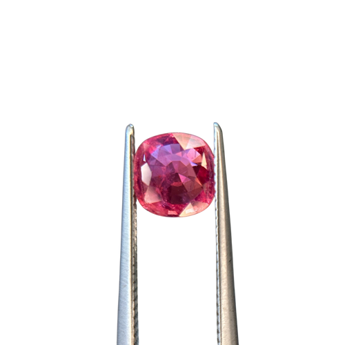 Shiza Gems 1.20 ct cushion cut vivid pink unheated natural sapphire gemstone.