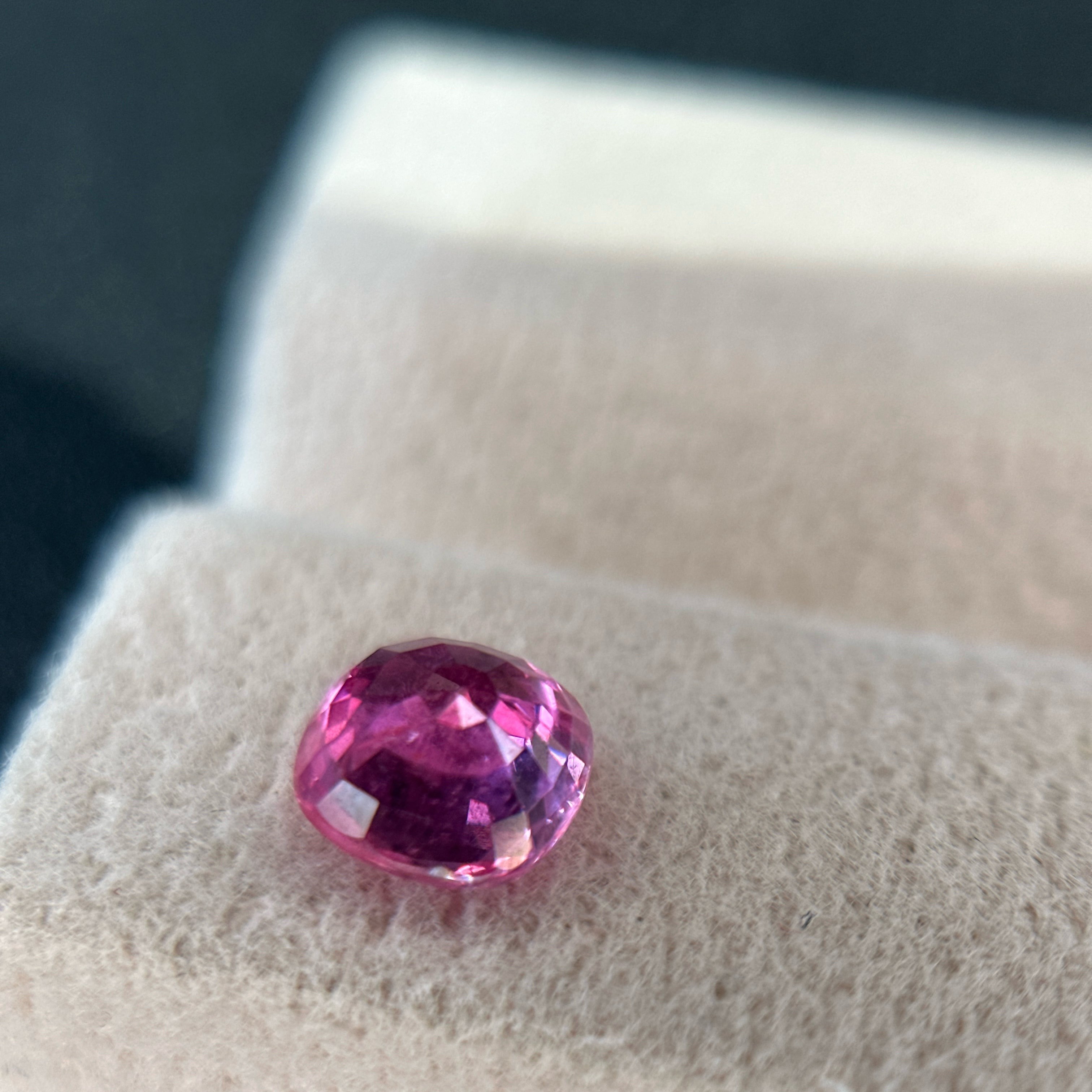Shiza Gems 1.20 ct cushion cut vivid pink unheated natural sapphire loose gemstone