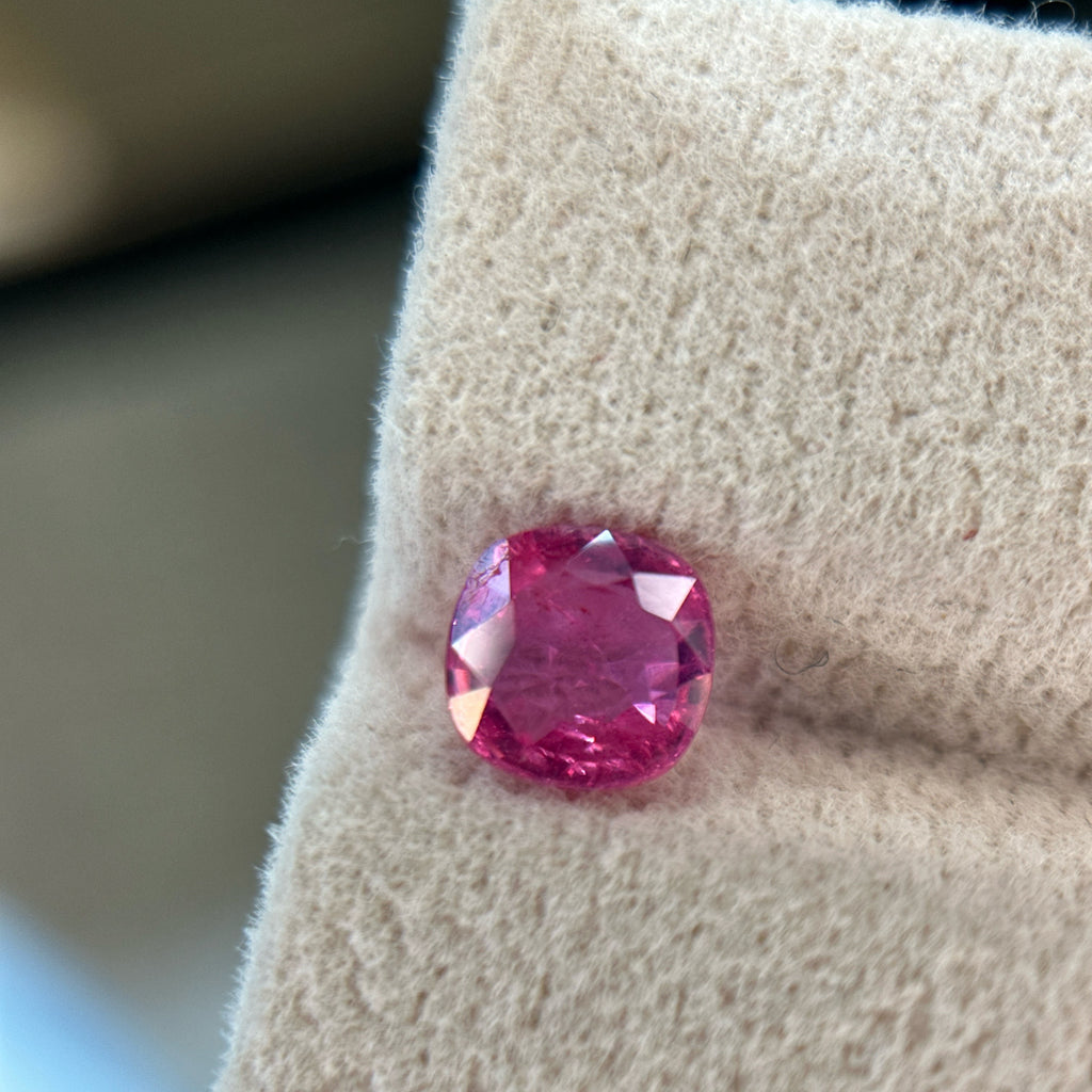 Shiza Gems 1.20 ct cushion cut vivid pink unheated natural sapphire loose gemstone
