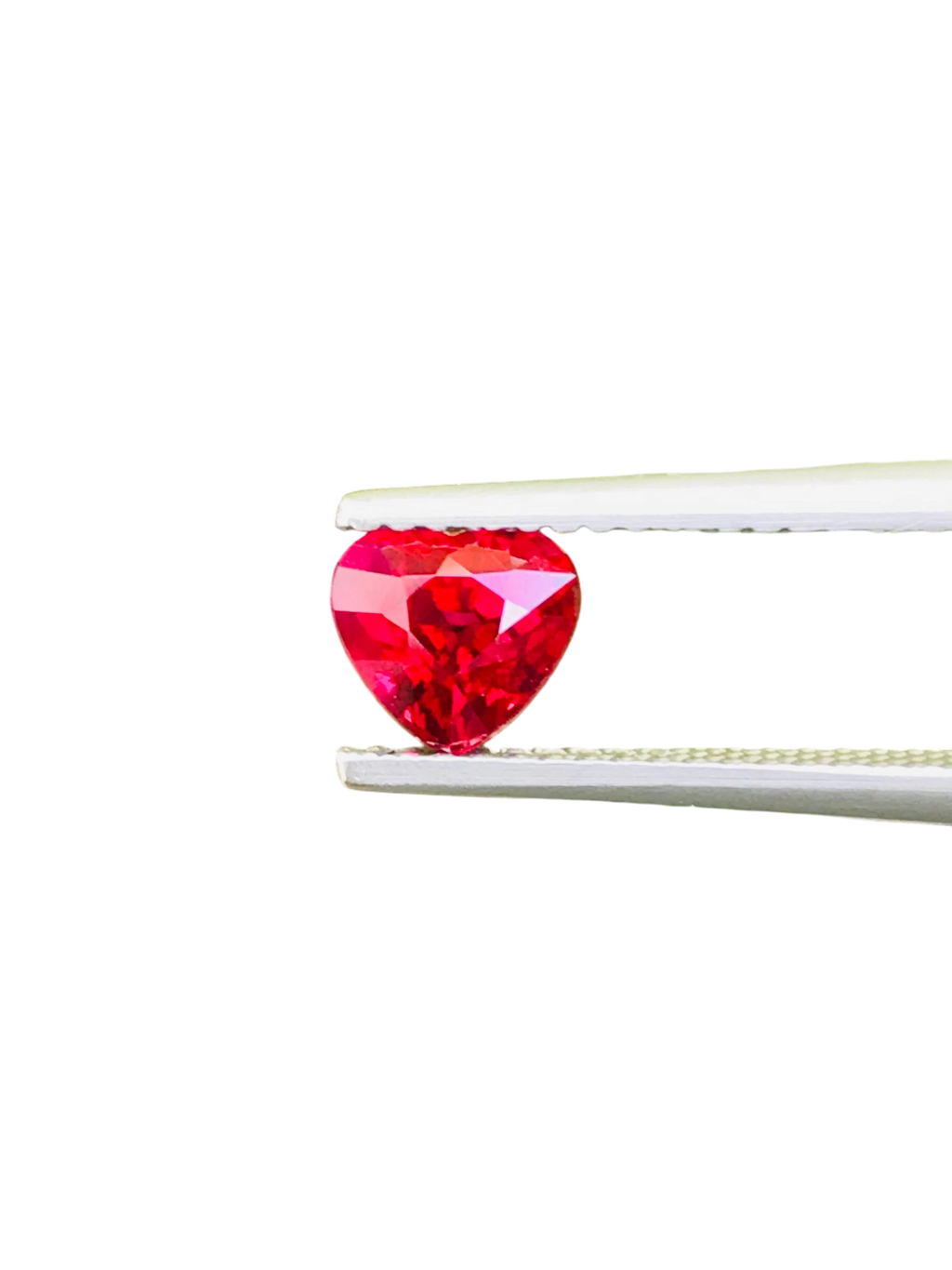 Shiza Gems 1.04 ct vivid red heart-cut unheated ruby gemstone from Mozambique.