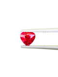 Shiza Gems 1.04 ct vivid red heart-cut unheated ruby gemstone from Mozambique.